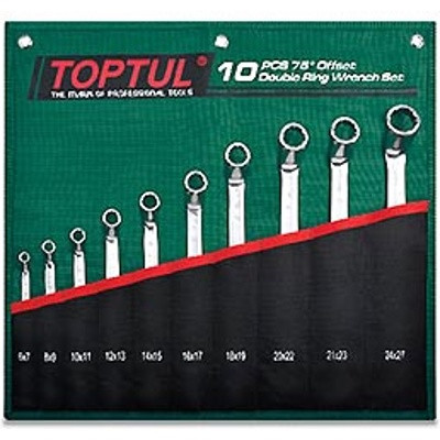 Набор ключей накидн. 75° 10 шт. в сумке (цвет:зелёный) TOPTUL (GRAI1001) - фото 1 - id-p198563619