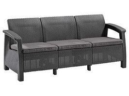 Скамья трехместная CORFU II MAX LOVE SEAT -GRP426-STD графит