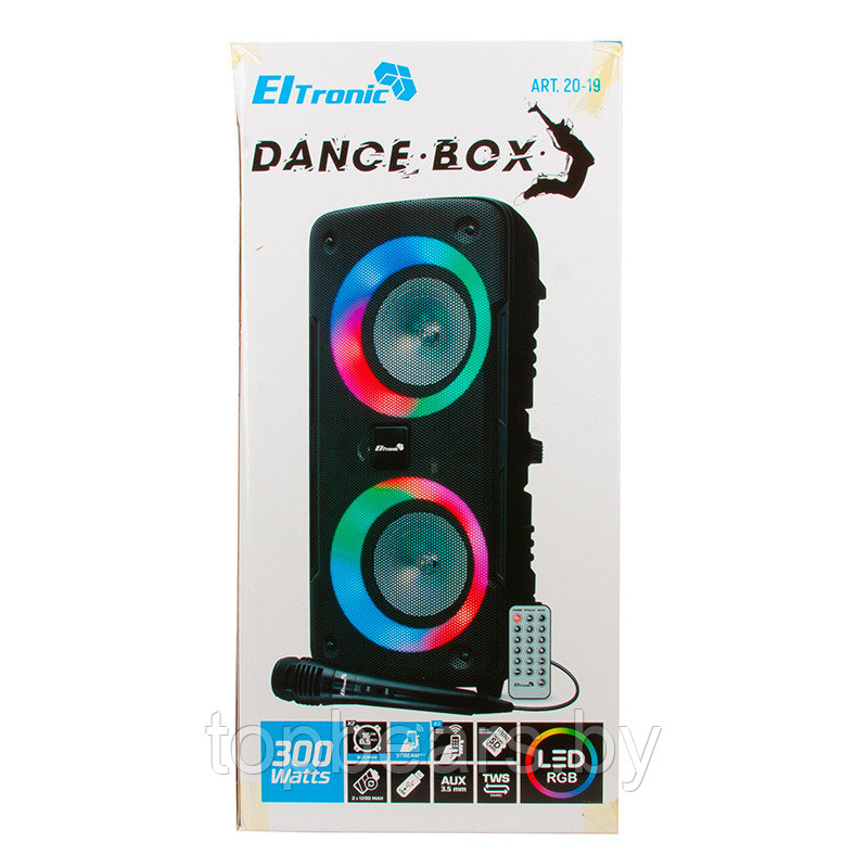 Напольная колонка Eltronic DANCE BOX 300 Watts арт. 20-19 с проводным микрофоном и RGB цветомузыкой - фото 10 - id-p197369625