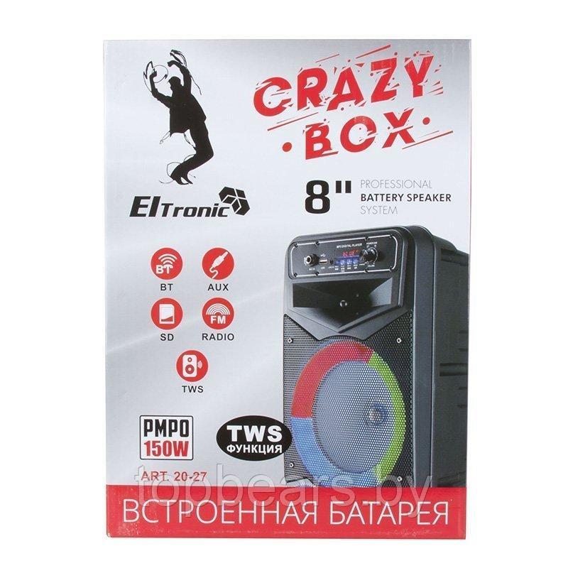 Беспроводная портативная bluetooth колонка Eltronic CRAZY BOX 150 Watts арт. 20-27 с проводным микрофоном, - фото 6 - id-p197369641