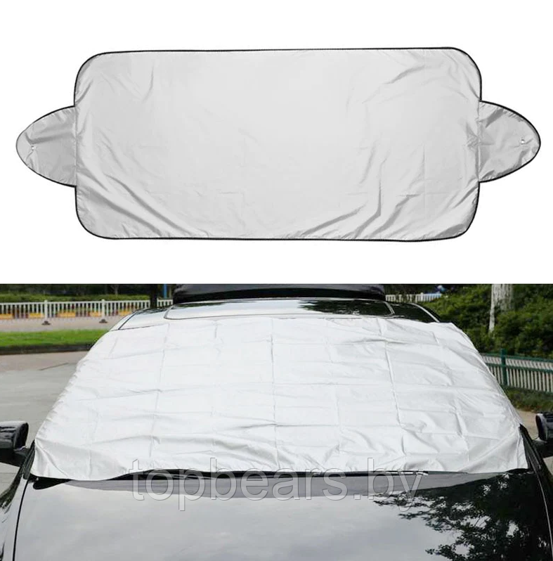 Защитный 2-сторонний чехол / накидка на магнитах на лобовое стекло Winter Windshield Cover 170 х 120 см - фото 9 - id-p198571325