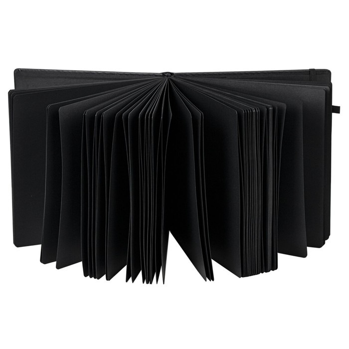 Скетчбук черная бумага 140г/м 200*200 мм BRAUBERG ART CLASSIC 80л, кожзам 113204 - фото 8 - id-p198572859