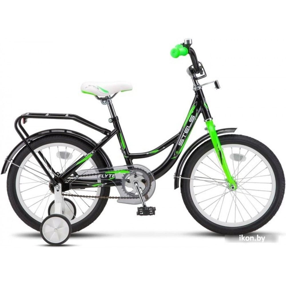 Детский велосипед Stels Flyte 16 Z011 2021 (черный/салатовый) - фото 1 - id-p198531975