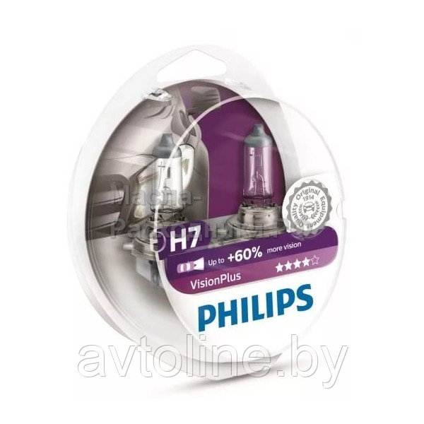Автомобильные лампы H7 12V 55W VP +60% (комплект 2шт) PHILIPS 12972VPS2
