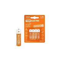 Элементы питания LR03 AAA Alkaline 1,5V BP-4 TDM (4 шт уп)