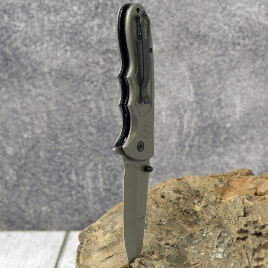 Нож складной механический Boker серый матовый DA48 - фото 6 - id-p198592122