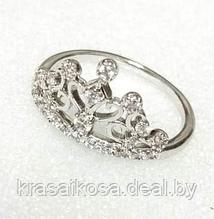 Кольцо 17 Корона Xuping 62003 красивое со стразами женское стильное серебристый бижутерия Ксюпинг
