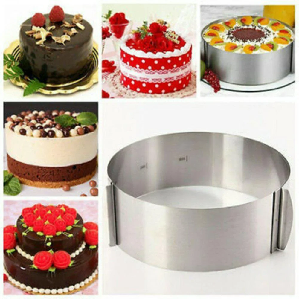 Кольцо кулинарное для выпечки торта раздвижное / Форма разъемная кондитерская для салата / 16-30 см Cake Ring - фото 2 - id-p198592682