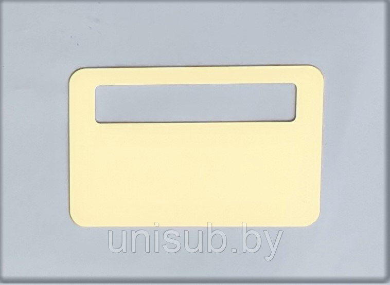 Бейдж для сублимации 76х51 мм, с окном 60х12 мм, золото глянец - фото 1 - id-p137817577