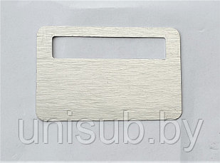 Бейдж для сублимации 76х51 мм, с окном 60х12 мм, серебро шлиф