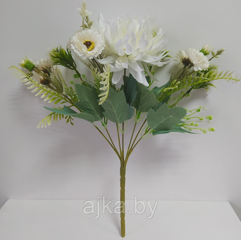 Букет декоративный с хризантемой 32 см, белый - фото 8 - id-p198605804