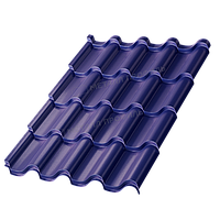 Металлочерепица МП Монтерроса-SL (PURMAN-20-Citrine-0.5) Citrine Темно-синий