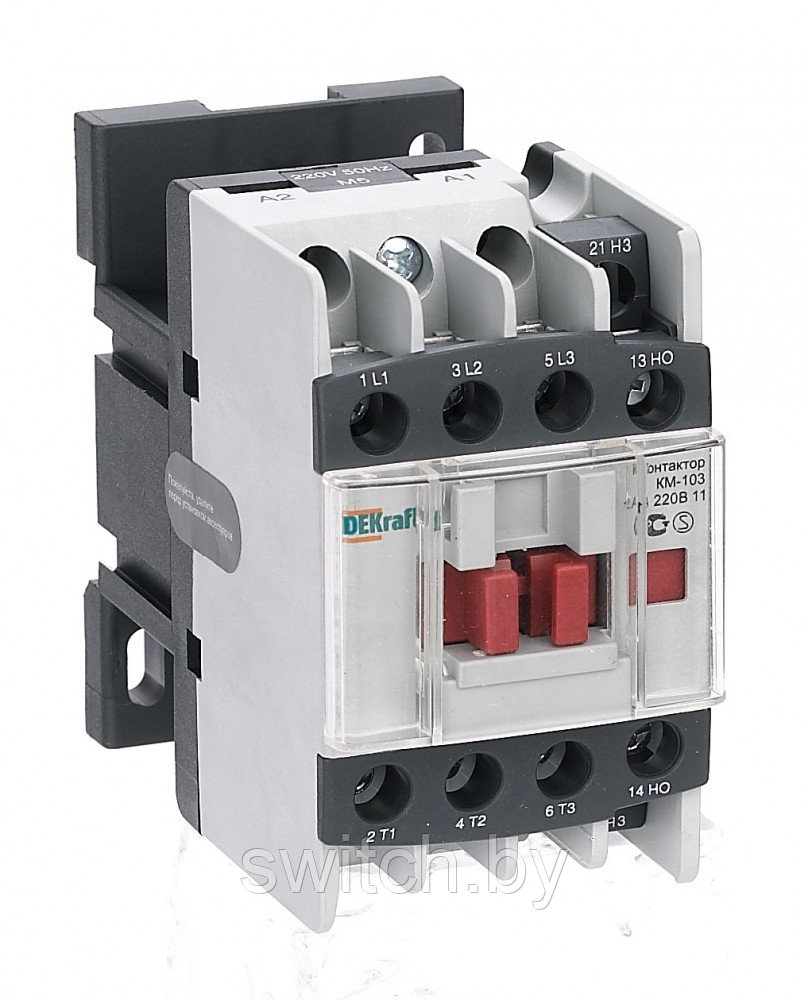 Контактор 12А 220В АС3 1НО+1НЗ КМ-103 DEKraft 22108DEK