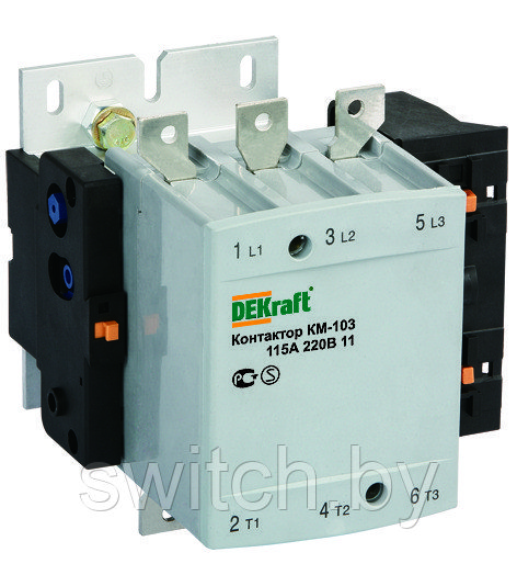 Контактор 115А 380В АС3 1НО+1НЗ КМ-103 DEKraft 22151DEK