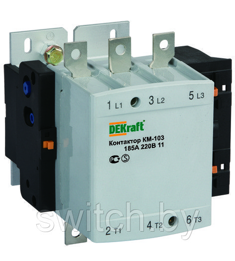 Контактор 185А 220В АС3 1НО+1НЗ КМ-103 DEKraft 22154DEK