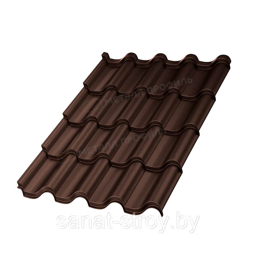 Металлочерепица МП Монтерроса-XL (VALORI-20-Brown-0.5) Brown - фото 1 - id-p198621675