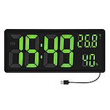 Часы электронные с крупными цифрами,термометром и гигрометром (DS3808L) Подсветка : белая,зеленая, фото 3