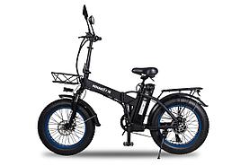 Электровелосипед MINAKO F10 Чёрный с синими ободами