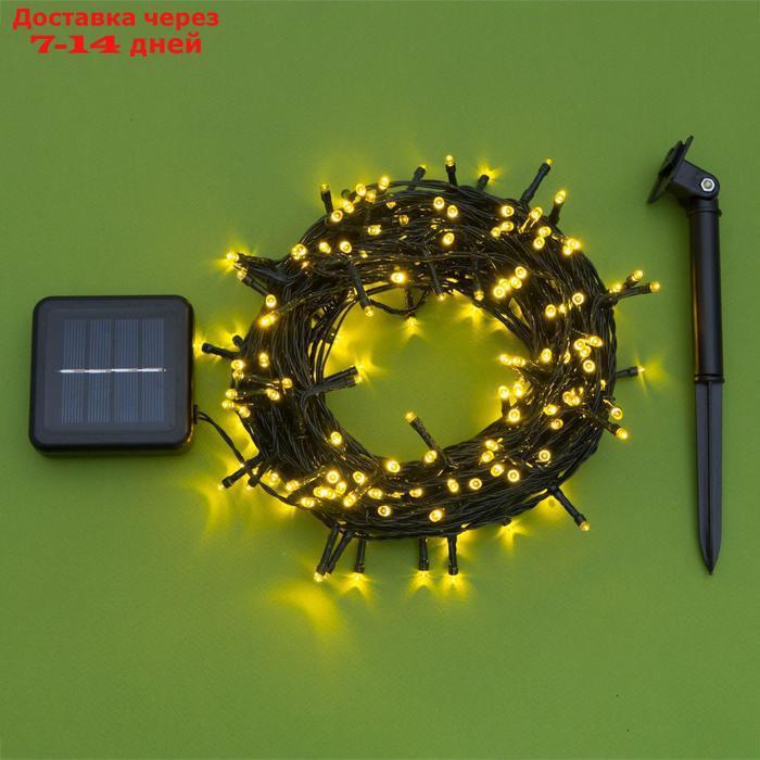 Гирлянда "Нить" 20 м, тёмная нить, 200 LED, свечение жёлтое, 2 режима, солнечная батарея - фото 6 - id-p198558341