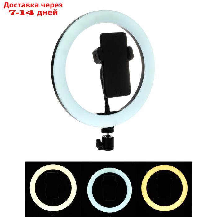 Светодиодная кольцевая лампа LuazON CB-32, 10" (26 см), 20 Вт, 3 режима, работает от USB - фото 1 - id-p198555740