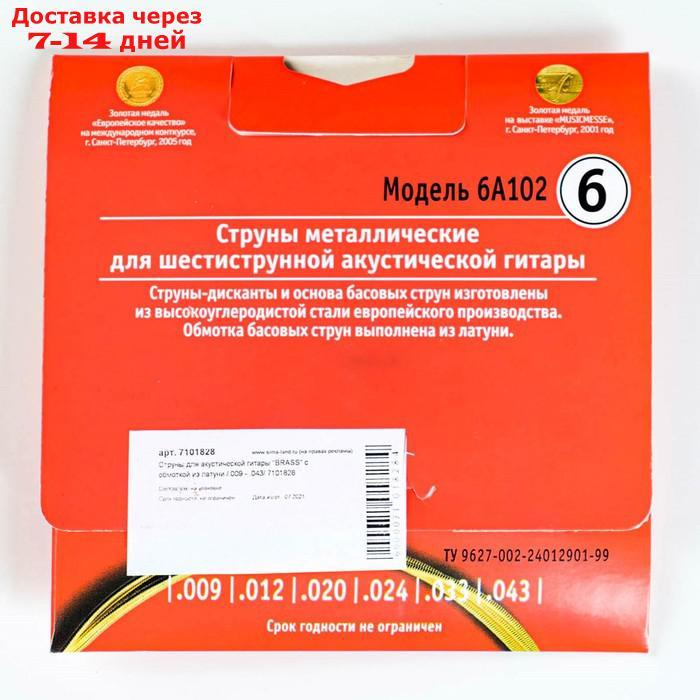 Струны для акустической гитары "BRASS" с обмоткой из латуни /.009 - .043/ - фото 2 - id-p198559808