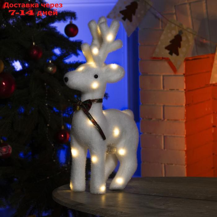 Фигура световая "Белый олень", 31 LED, 26х12х45 см, фиксинг, от батар. (не в компл) - фото 1 - id-p198559919