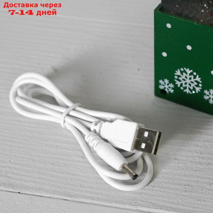 Фигура световая "Подарок зеленый", 10х10х19 см, USB, музыка, Т/БЕЛЫЙ - фото 4 - id-p198560074