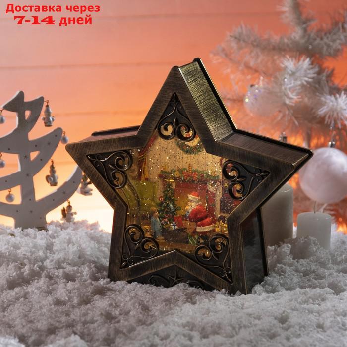 Фигура световая звезда "Дед Мороз с подарками", 26х7х26 см, USB, музыка, Т/БЕЛЫЙ - фото 1 - id-p198560082
