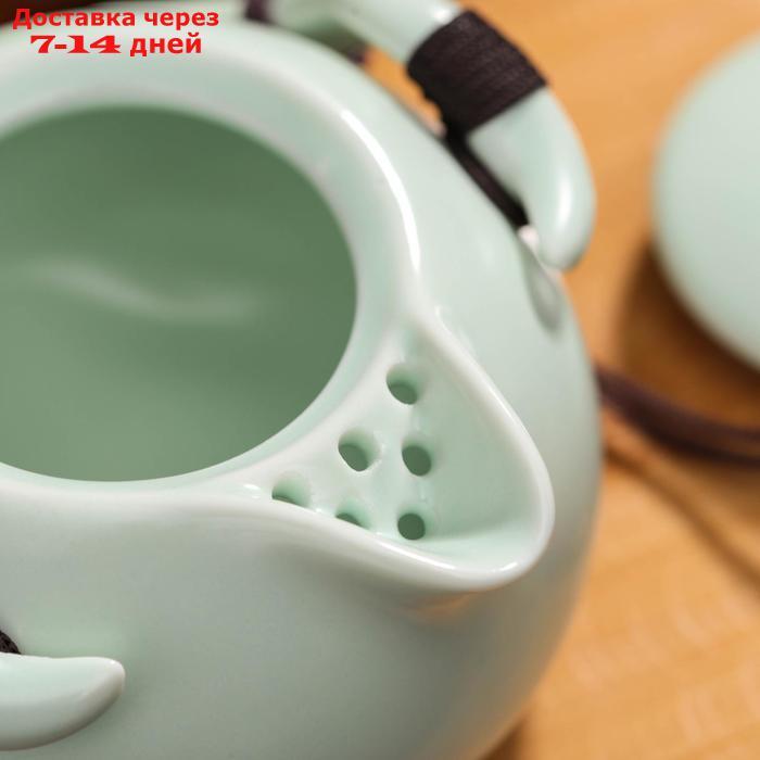 Набор для чайной церемонии "Тясицу", 8 предметов: чайник, 4 чашки, щипцы, салфеточка, подставка - фото 5 - id-p198560093