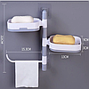 Полка - мыльница настенная Rotary drawer/ органайзер двухъярусный с крючком / поворотный, фото 5