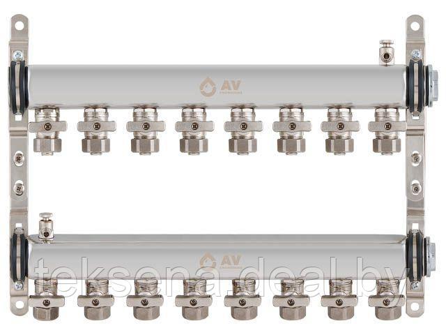 Коллекторная группа AVE134, 8 вых. AV Engineering (Для отопления (радиаторы) и водоснабжения. Не для теплого - фото 1 - id-p147257806