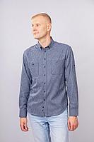 Мужская осенняя синяя деловая рубашка Nadex 01-029511/420-22_182 молочно-синий 48р.