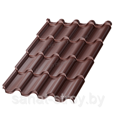 Металлочерепица МП Монтерроса-SL (VikingMP E-20-8017-0.5) RAL 8017 Коричневый шоколад