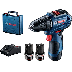 Дрель-шуруповерт бесщеточная Bosch GSR 12V-30 Professional (30 Нм, 2 АКБ 2 А/ч, кейс) 06019G9000
