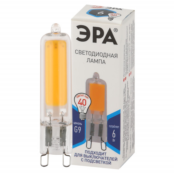 Лампа светодиодная G9 6W 220V 4000K стекло COB ЭРА - фото 1 - id-p197861779