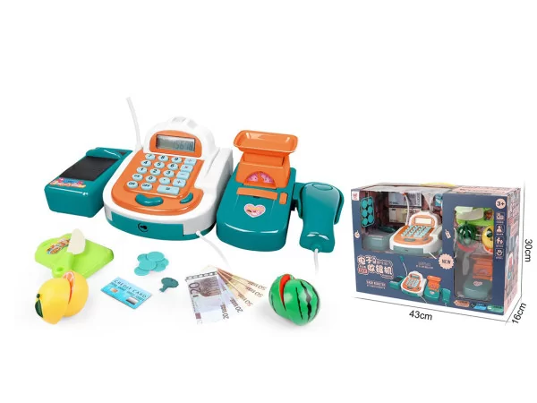 Детская касса с калькулятором, сканером, продуктами, свет, звук 222-132 Б - фото 1 - id-p198730160