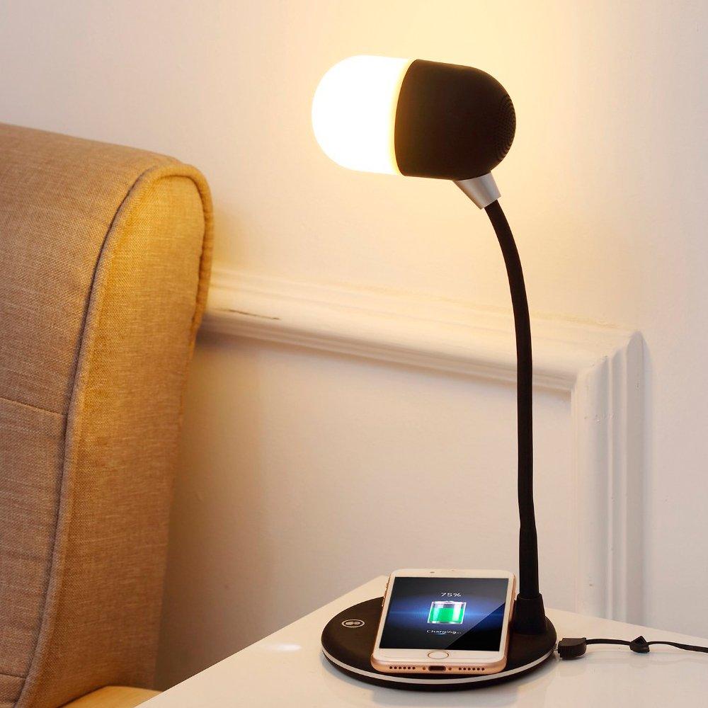 Настольная LED-лампа с функцией беспроводной зарядки и bluethooth колонки 3 в 1 L4 Lamp Speaker with Wireless