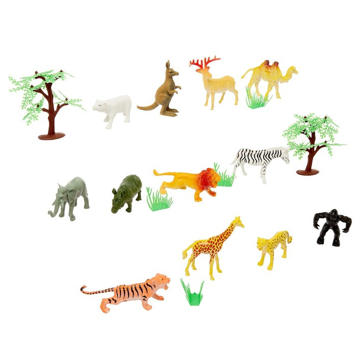Набор животных «Дикая природа» с аксессуарами, 12 фигурок - фото 1 - id-p198755863