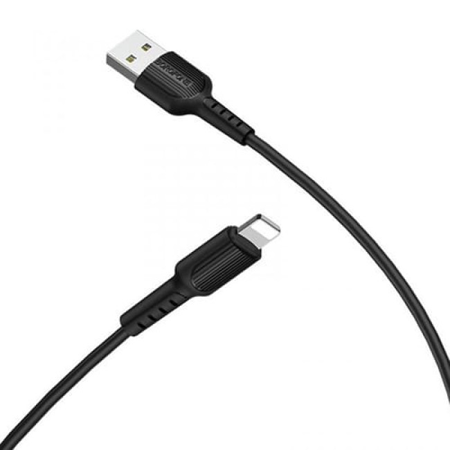 USB кабель Borofone BX16 Lightning, длина 1 метр (Черный) - фото 2 - id-p198752410