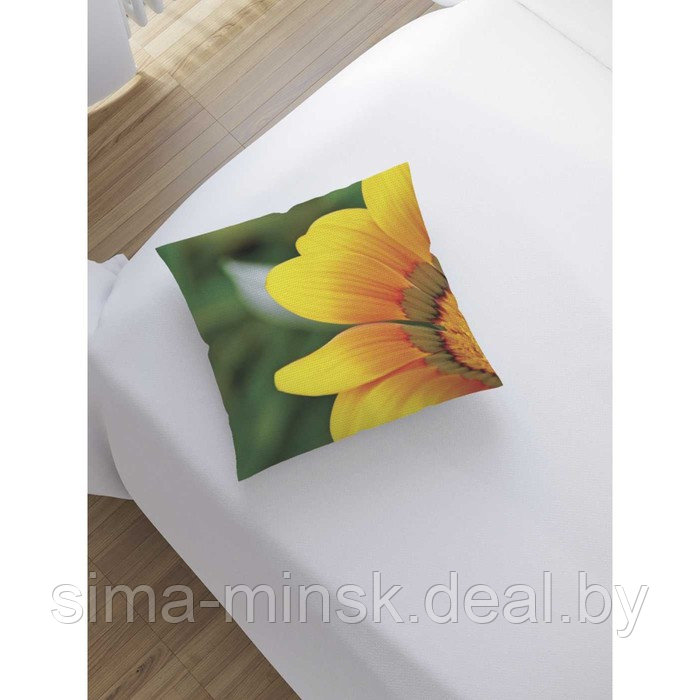 Наволочка декоративная «Желтый цветок», размер 45 х 45 см, вшитая молния - фото 2 - id-p198758377