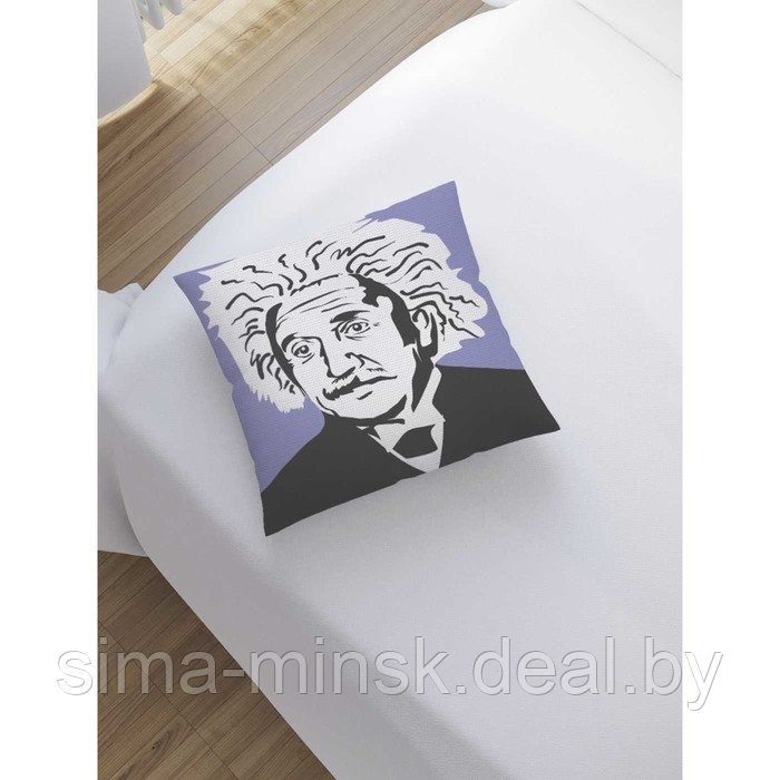 Наволочка декоративная «Эйнштейн», размер 45 х 45 см, вшитая молния - фото 2 - id-p198758411