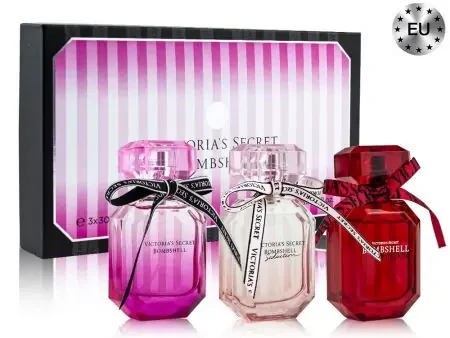 Женский подарочный парфюмерный набор Victoria's Secret Bombshell Edp 3x30 ml (Lux Europe) - фото 1 - id-p198760514