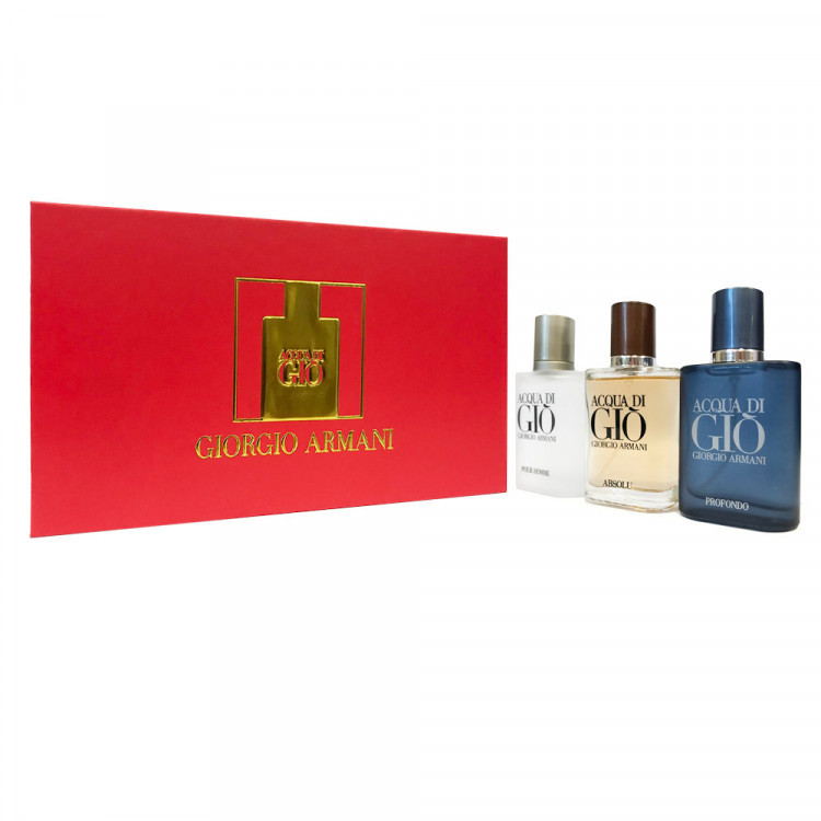 Мужской подарочный парфюмерный набор Giorgio Armani Aqua Di Gio 3х30 ml (Lux Europe) - фото 1 - id-p198761320