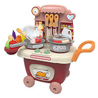 Игровой набор Pituso Кухня Taste Kitchen на колесиках 26 элементов Pink Розовая HW21020621-Pink