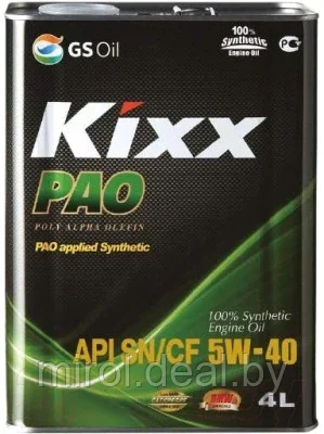 Моторное масло Kixx PAO SN/CF 5W40 / L209244TE1 - фото 1 - id-p198768150