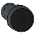 Моноблочная кнопка, пластик, черный, Ø22, пружинный возврат, без маркировки, 1 НО