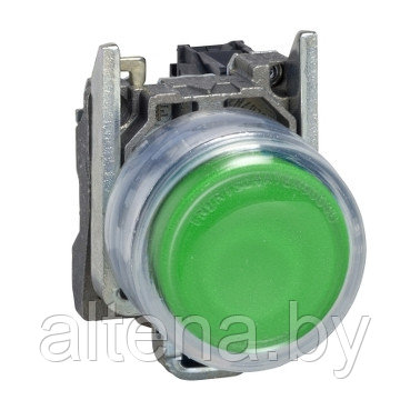 Кнопка, металл, выступающий, зеленый, Ø22, пружинный возврат, с колпачком, без маркировки, 1 НО - фото 1 - id-p198774546