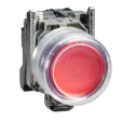 Кнопка, металл, выступающий, красный, Ø22, пружинный возврат, с колпачком, без маркировки, 1 НЗ - фото 1 - id-p198774559