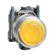 Кнопка, металл, выступающий, желтый, Ø22, пружинный возврат, с колпачком, без маркировки, 1 НО - фото 1 - id-p198774560