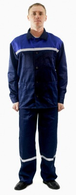 Костюм рабочий Стандарт брюки+куртка (цвет темно-синий) - фото 1 - id-p198776851